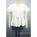 Camicia peplo canale a viscere dolce a v-collo dolce